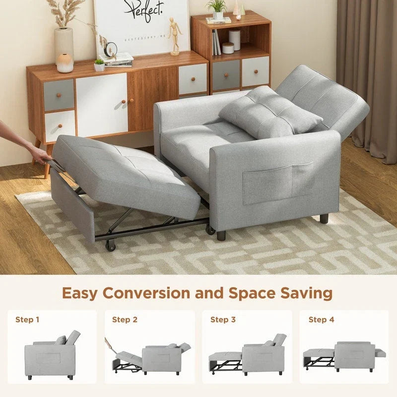 Divano letto trasformabile 3-in-1, Poltrona letto estraibile, Letto pieghevole convertibile per soggiorno
