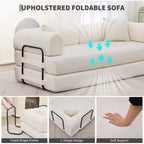 Divano letto convertibile 4-in-1, materasso pieghevole senza telaio in velluto a coste da 79 pollici con cuscino, divanetto senza montaggio per piccoli appartamenti