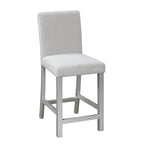 Set da pranzo moderno di 5 pezzi con tavolo quadrato ad altezza bancone e 4 sedie imbottite
