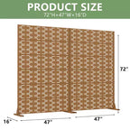Divisorio MAYEERTY Brick 01 marrone in acciaio zincato, 72x47x16, schermo per la privacy a doppia faccia in 6 pezzi antiruggine