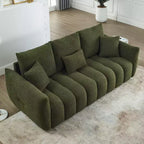 GDFStudio Alanna Divano a 3 Posti Moderno in Tessuto Teddy con Cuscini, 79,5