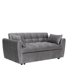64,96 Velvet Divano Letto Convertibile 3-in-1 con Schienale Regolabile, Tasca Portaoggetti e Capacità di Carico di 227 kg