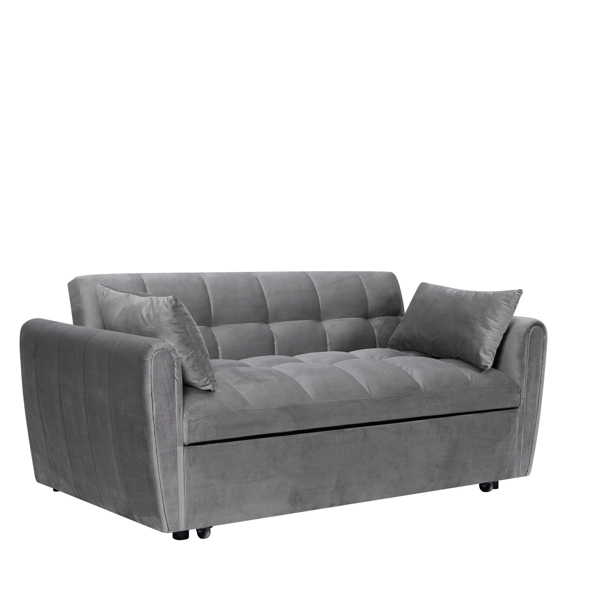 64,96 Velvet Divano Letto Convertibile 3-in-1 con Schienale Regolabile, Tasca Portaoggetti e Capacità di Carico di 227 kg