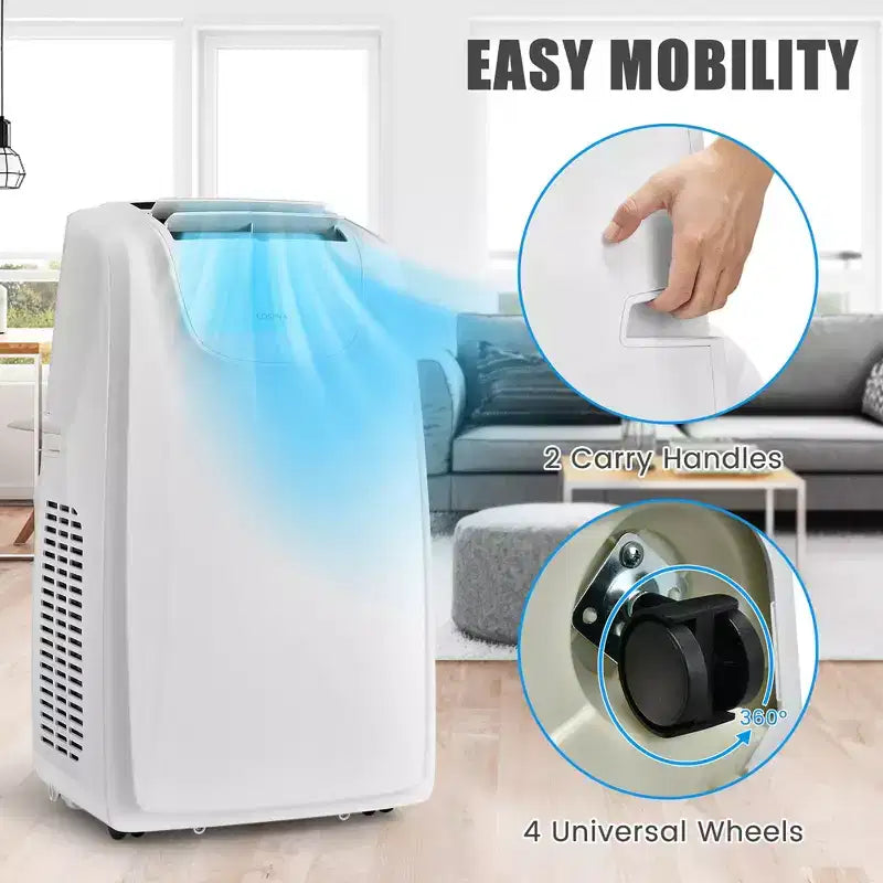 Costway Climatizzatore Portatile a Doppio Tubo da 8000 BTU (11.500 BTU ASHRAE) Unità AC 3-in-1 con Telecomando