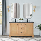 Mobile bagno Hervas con top in marmo naturale senza specchio