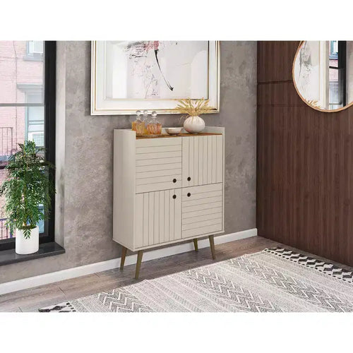 Mobiletto d'accento moderno di metà secolo Bogart, 4 ripiani, 115,6 cm