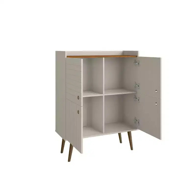 Mobiletto d'accento moderno di metà secolo Bogart, 4 ripiani, 115,6 cm