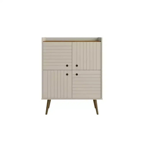 45.5 Bogart Mid-Century Modern 4 Shelf Accent Cabinet - Manhattan Comfort