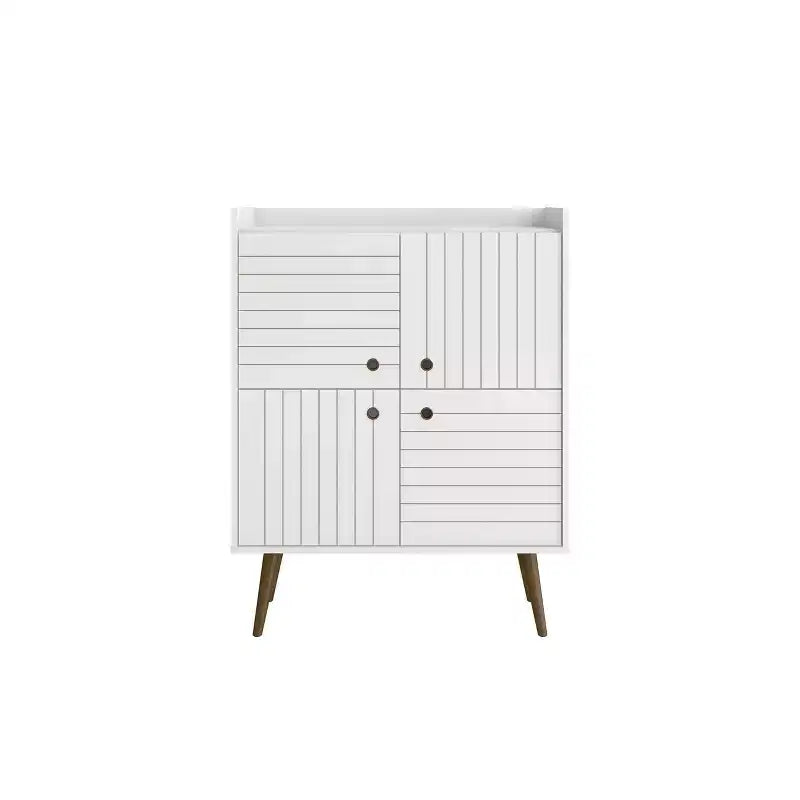 Mobiletto d'accento moderno di metà secolo Bogart, 4 ripiani, 115,6 cm
