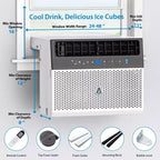Condizionatore da Finestra Intelligente Acekool 6.000 BTU, Climatizzatore da Stanza Wi-Fi con Telecomando, Raffreddamento Silenzioso per Ambienti Fino a 23 Mq