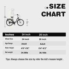 Bicicletta da donna Zeus & Ruta 24 pollici con 7 velocità e telaio in acciaio