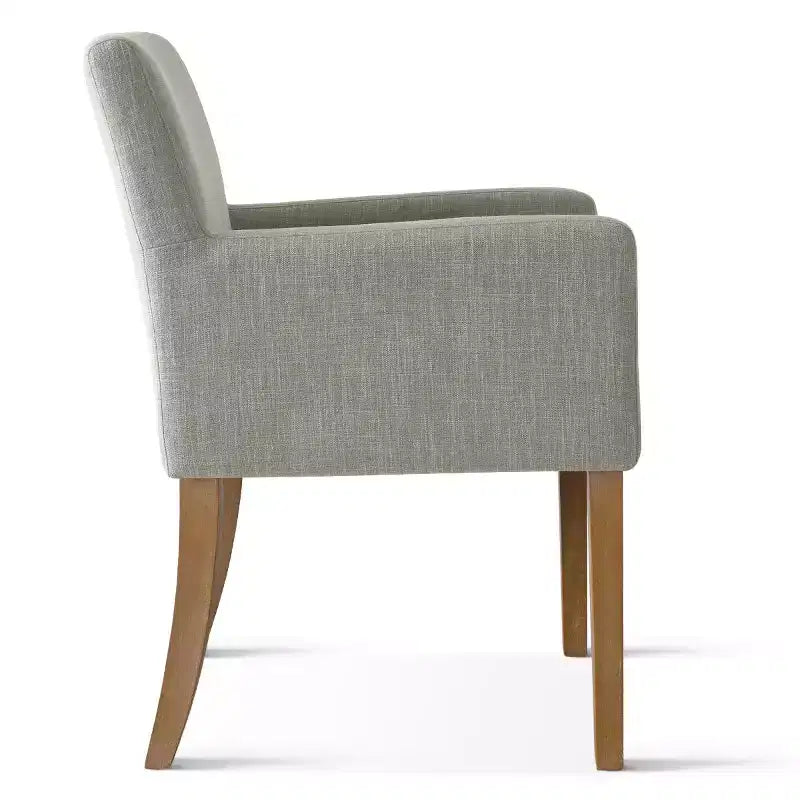 Set di 6 sedie da pranzo imbottite con braccioli, poltrone moderne in lino con gambe in legno, sedie occasionali per sala da pranzo, soggiorno - Panipeachy