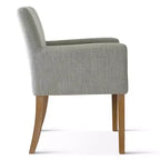 Set di 6 sedie da pranzo imbottite con braccioli, poltrone moderne in lino con gambe in legno, sedie occasionali per sala da pranzo, soggiorno - Panipeachy