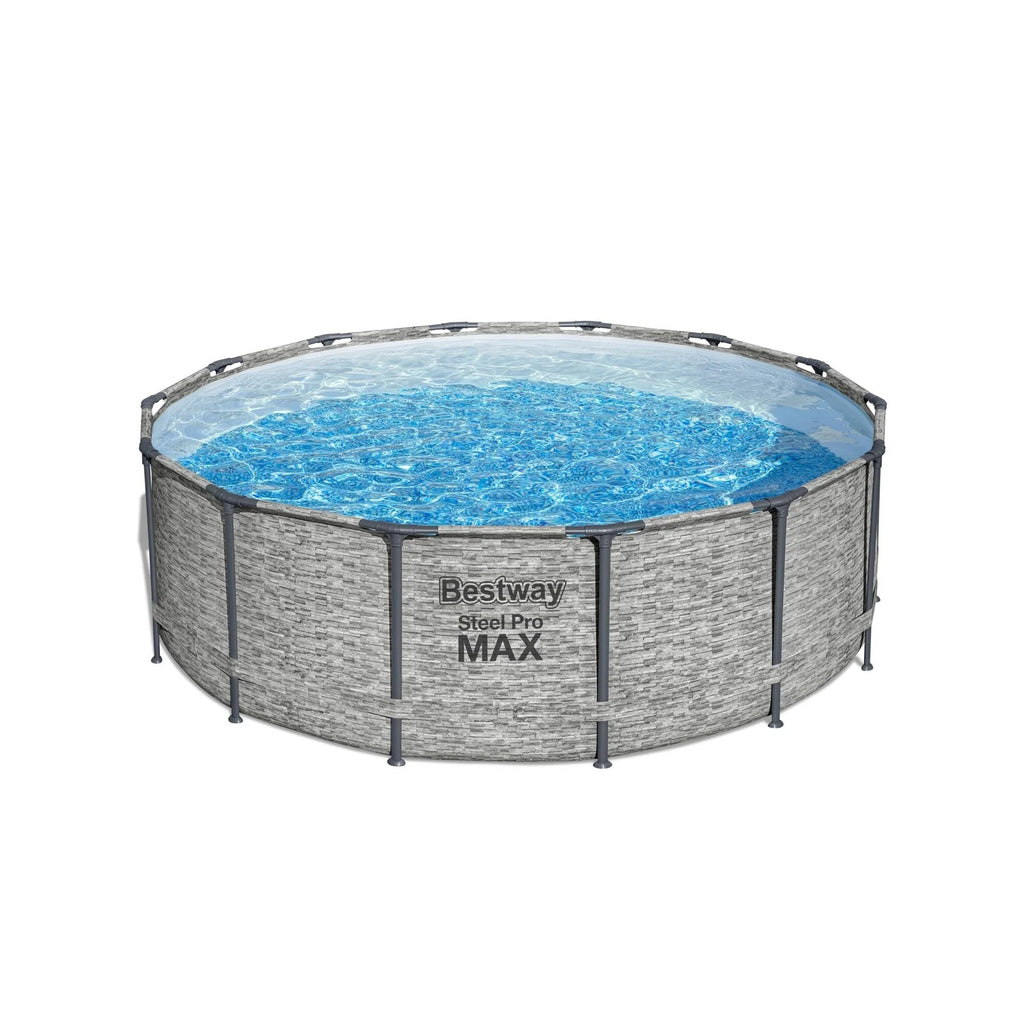 Piscina Fuori Terra Rotonda Bestway Steel Pro MAX con Pompa e Copertura