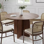 Tavolo da pranzo rotondo PexFix 45 x 45 in legno massello con finitura noce ed eleganti gambe ad arco per sale da pranzo e cucine moderne