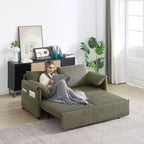 Divano Letto Convertibile in Velluto a Coste 3-in-1 con Letto Estraibile 64.5