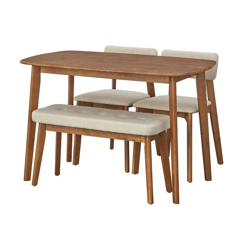Set da pranzo 4 pezzi in legno massello Nettie Simple Living