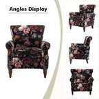 Poltrona Araceli Tradizionale in Legno Imbottita Floreale con Schienale Alto e Borchie | ART OF LIVING DESIGNS