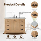 Mobile bagno Hervas con top in marmo naturale senza specchio