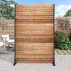 MAYEERTY 72 pollici Divisorio per ambienti con struttura zincata Schermo per la privacy con venature del legno Recinzione da giardino per patio Beige