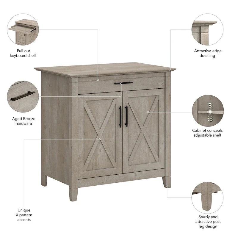 Scrittoio Key West con mobiletto di Bush Furniture