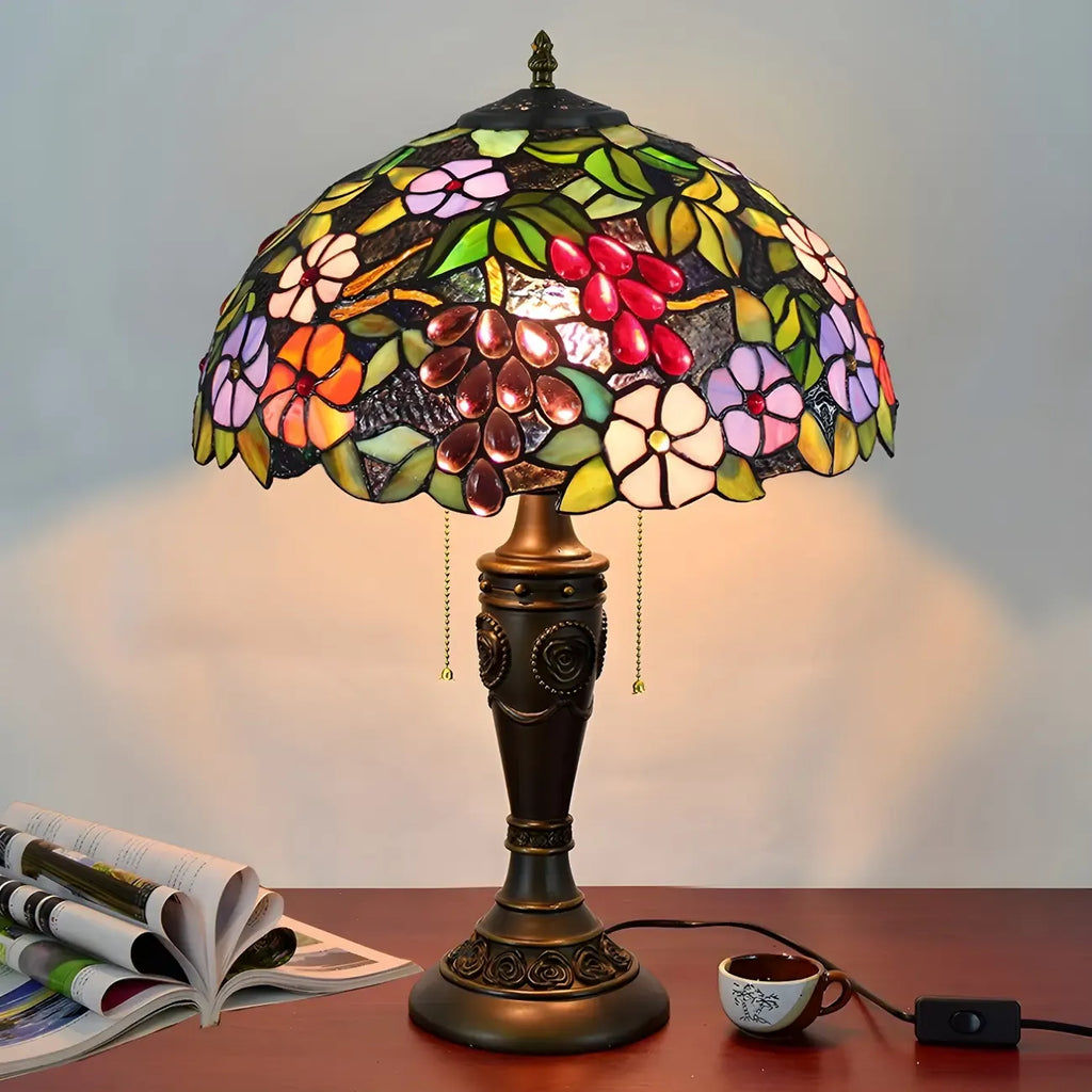 Lampada da tavolo HomeyFad a 2 luci, vintage, con cupola in vetro inossidabile