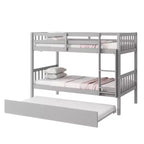 Letto a castello moderno in legno a due piani con letto estraibile, convertibile in 2 letti