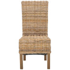 Set di 2 sedie da pranzo in vimini naturale 48L x 56P x 104A cm, stile Boho Coastal
