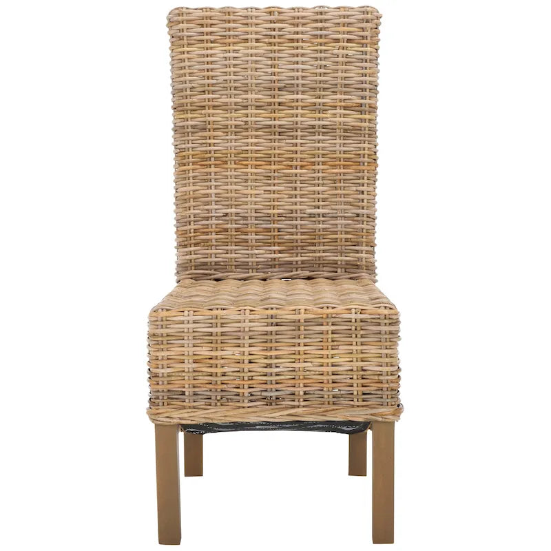 Set di 2 sedie da pranzo in vimini naturale 48L x 56P x 104A cm, stile Boho Coastal