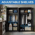 Armadio in Acciaio Resistente da 183 cm con Serratura, Armadietto Metallico da Garage, Armadietto Contenitore in Metallo per Casa, Camera da Letto, Ufficio, Ripostiglio