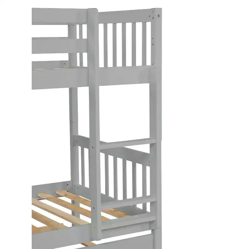 Letto a castello moderno in legno a due piani con letto estraibile, convertibile in 2 letti