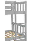 Letto a castello moderno in legno a due piani con letto estraibile, convertibile in 2 letti