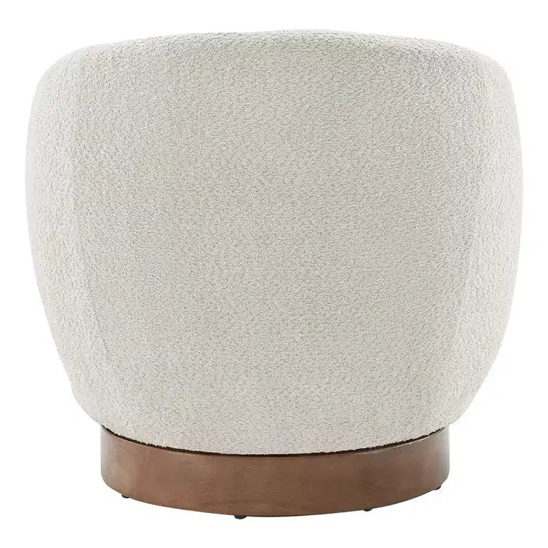 Poltrona a botte girevole imbottita Spruce&Spring con base in legno