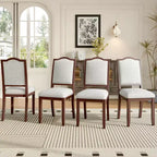 Set di 4 sedie da pranzo stile fattoria con schienale alto e seduta imbottita