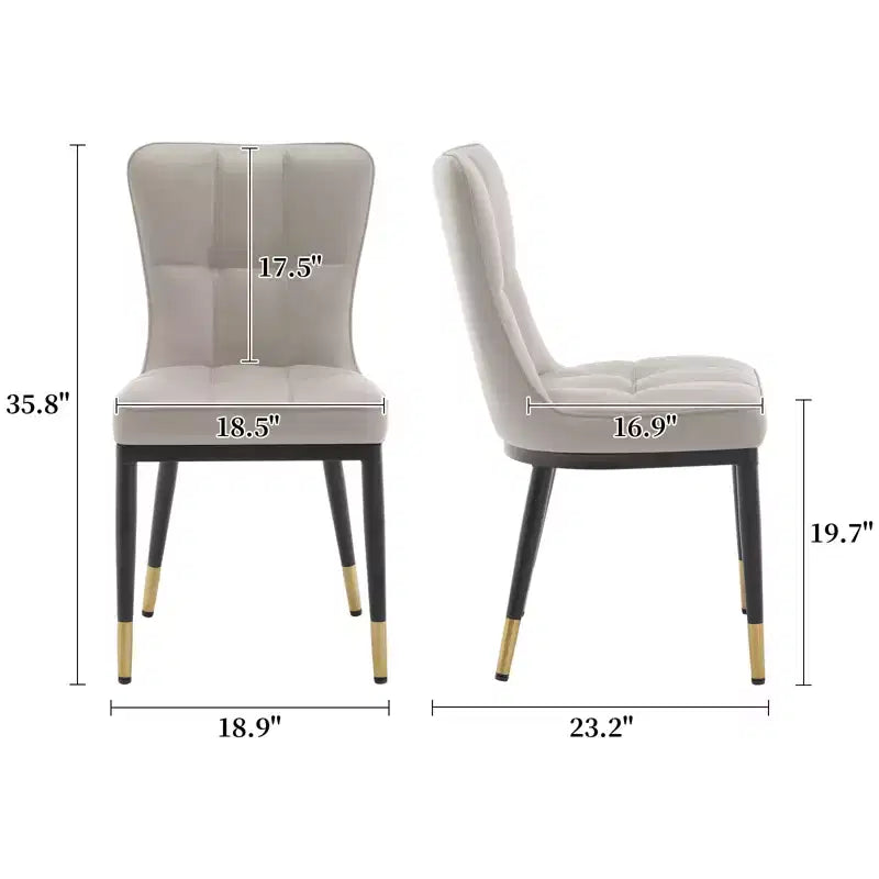 Bekrvio Sedie da Sala da Pranzo Set da 6, Moderne Imbottite in Ecopelle con Schienale Alto, Gambe in Metallo, Sedie da Cucina Senza Braccioli per Soggiorno Sala da Pranzo
