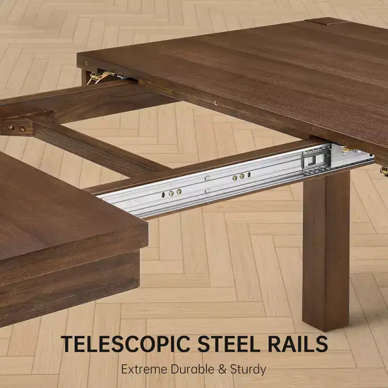 Set da Pranzo Moderno - Tavolo 80" + 6 Sedie Imbottite, Struttura in Legno Massello, Capacità Tavolo 400 libbre, Facile Montaggio