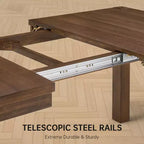 Set da Pranzo Moderno - Tavolo 80" + 6 Sedie Imbottite, Struttura in Legno Massello, Capacità Tavolo 400 libbre, Facile Montaggio