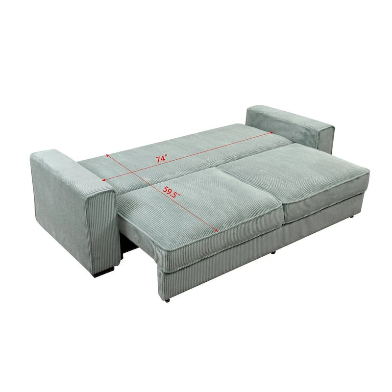 Divano Letto Grande Roomfitters con Contenitore, Divano Moderno a 3 Posti, Divano Imbottito per Piccoli Spazi