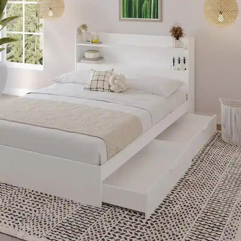 Letto a piattaforma Hunter con testiera