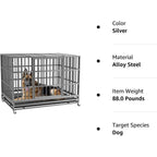 BOSSIN Trasportino/Gabbia/Panca per Cani Indistruttibile Resistente da 48/38 Pollici, Anti-Fuga, con Ruote Bloccabili