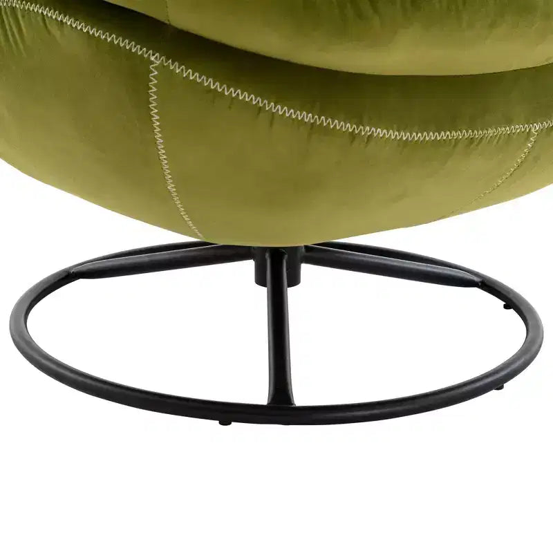 Poltrona Svedese Okak con Pouf, Poltrona Moderna Senza Braccioli Stile Mid-Century per Soggiorno, Morbida e Confortevole per Guardare la TV, Giocare
