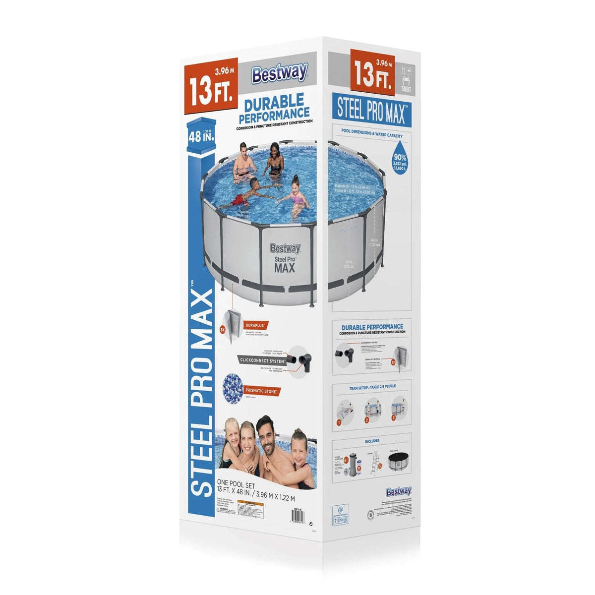 Piscina Fuori Terra Rotonda Bestway Steel Pro MAX con Pompa e Copertura