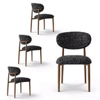 Set di 4 sedie da pranzo moderne imbottite con schienale curvo, sedie laterali senza braccioli con struttura in ferro per sala da pranzo, cucina-Panipeachy