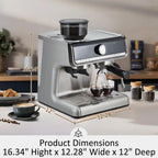 Macchina da caffè espresso, con macinacaffè, serbatoio dell'acqua da 2,8 L