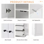 Dispensa da cucina indipendente 77H, armadio contenitore in stile rustico con ripiani regolabili, ripiani sulla porta, cassetti e portabottiglie - ModernLuxe