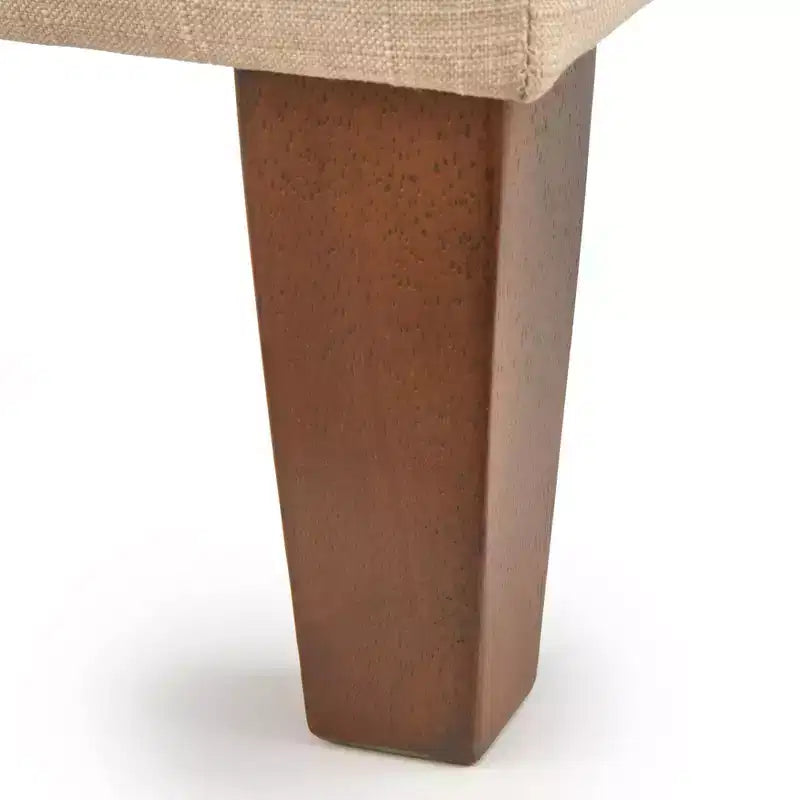 Lifestorey Set da Pranzo Banquette Kerrington con Schienale Canale, 4 Pezzi, Noce/Crema: Tessuto Effetto Lino, Tavolo con Piedistallo