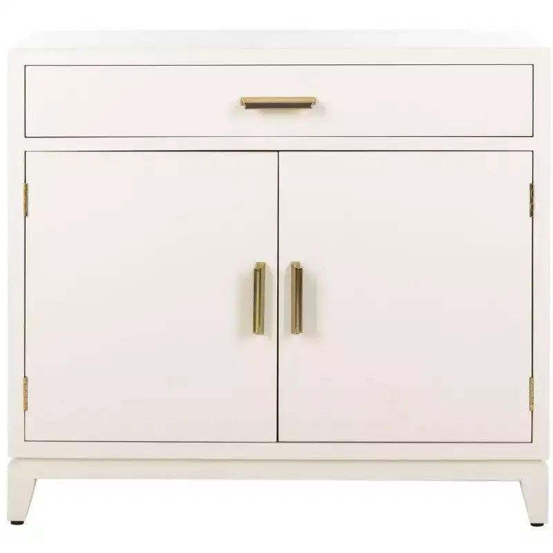 Nigel 2 Door 1 Drawer Chest - CHS6600 - White/Brass - Safavieh