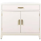 Nigel 2 Door 1 Drawer Chest - CHS6600 - White/Brass - Safavieh