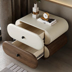 Comodino moderno bicolore con cassetti contenitori