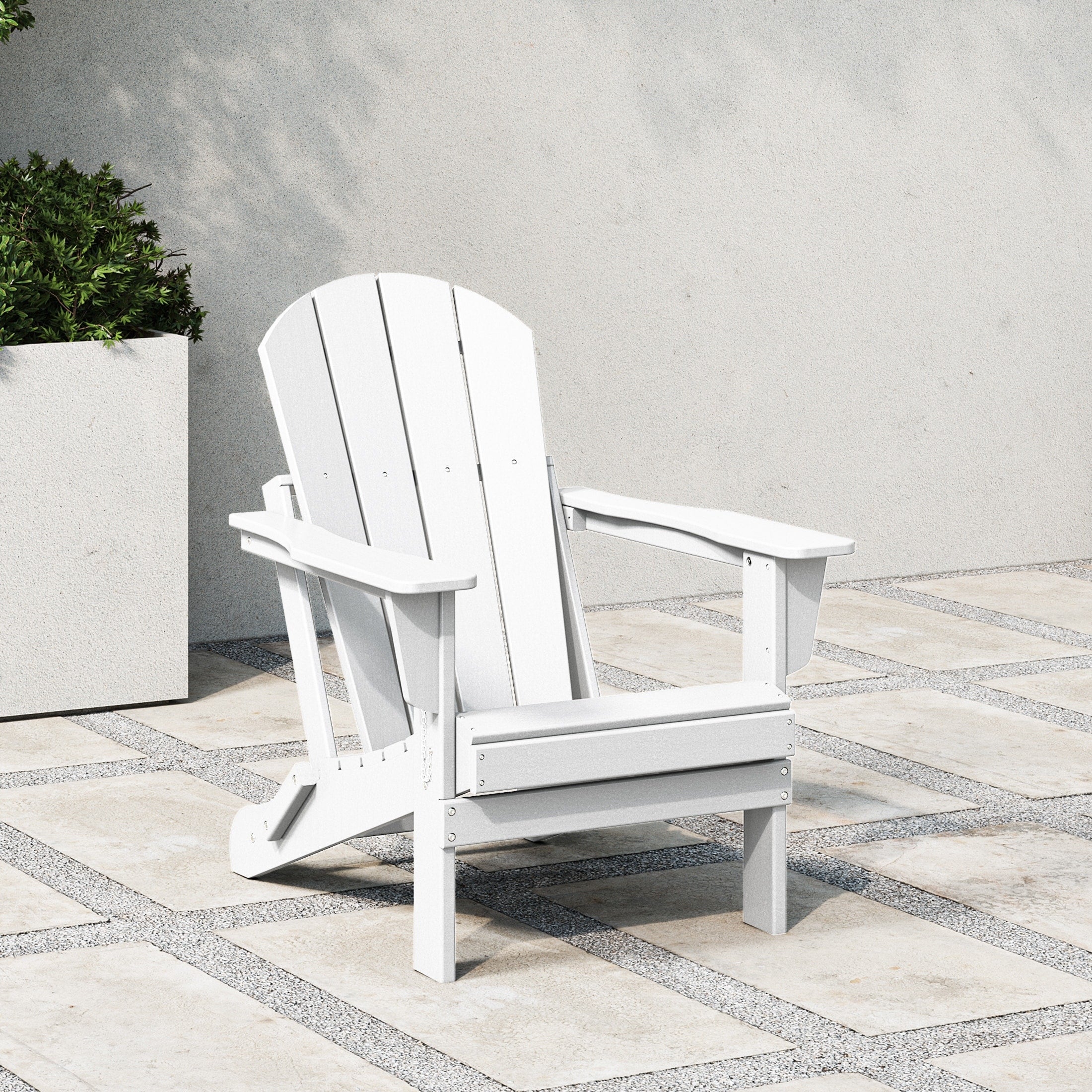 Polytrends Laguna Sedia Adirondack Pieghevole da Esterno per Patio Resistente allo Sbiadimento e alle Intemperie